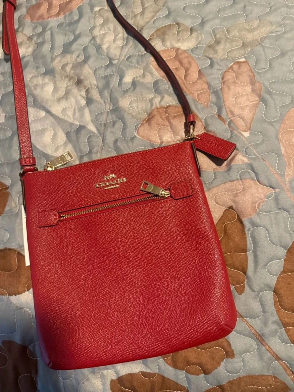 Coach Crossbody Bag in Red with Gold Hardware - Picture 5 of 7